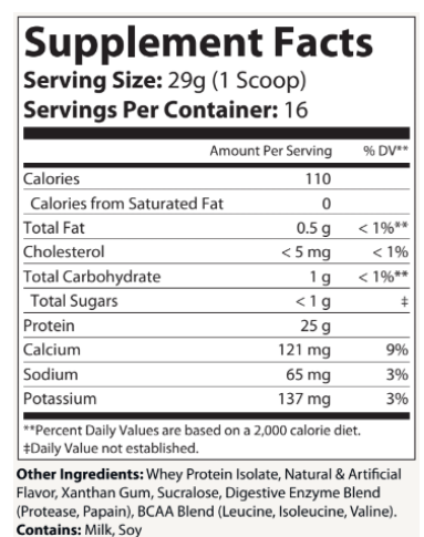 100% Whey Armor Isolate Protein Vanilla