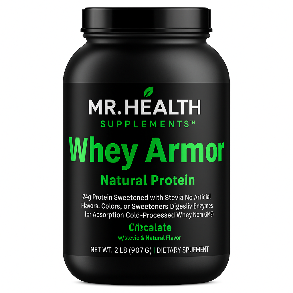 2lb Whey Armor Natural Protein Chocolate w/Stevia & Natural Flavor Non-GMO