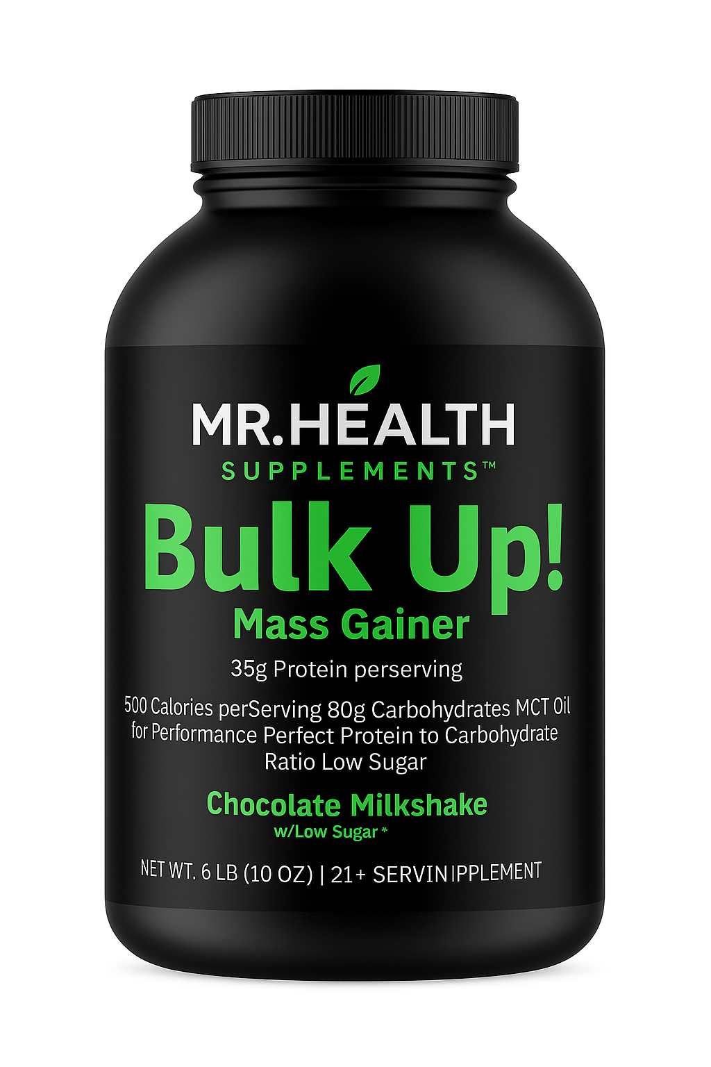 6lb Bulk Up! Mass Gainer Chocolate Milkshake w/Low Sugar