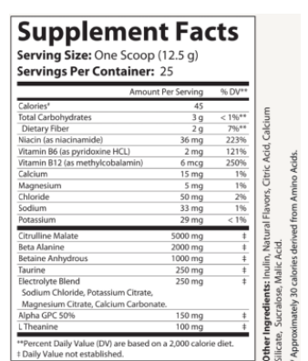 Pump Non-Stim Pre-Workout Cherry Blast 312g w/ Natural Flavor