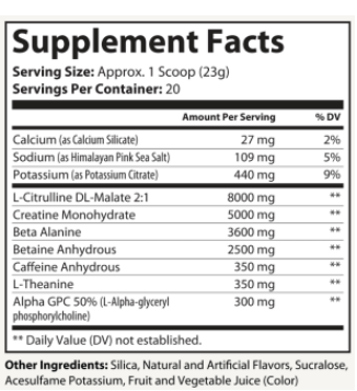 Pre-Workout w/Creatine 5g (Grape Annihilator)