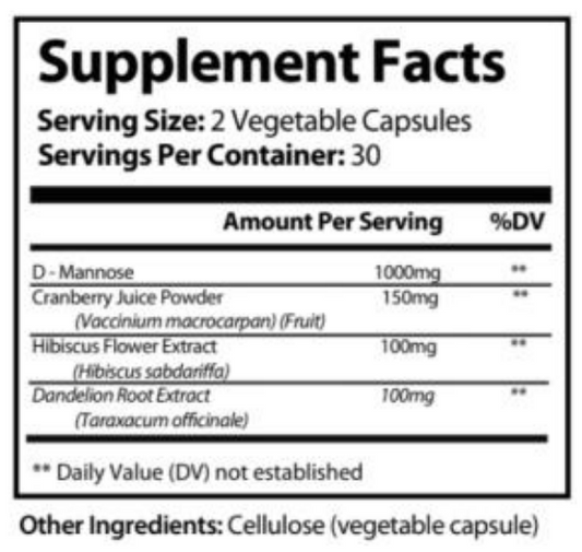 D-Mannose Vitamins – Urinary Tract & Bladder Support