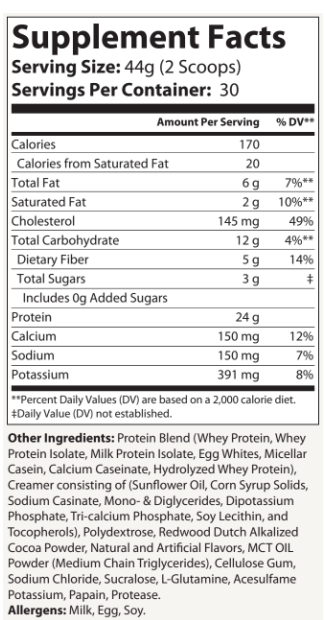 2.9lb Essential Meal Replacement Protein Chocolate Milkshake w/0% Added Sugar