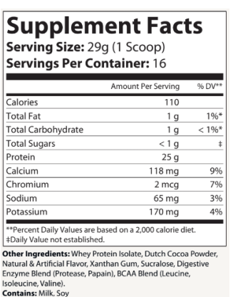 100% Whey Armor Isolate Protein Chocolate