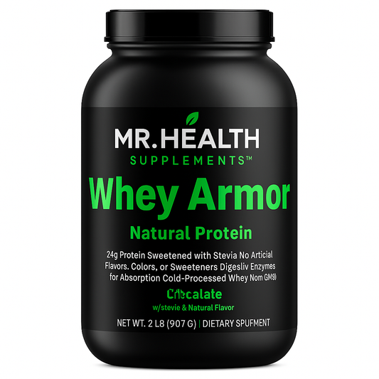 2lb Whey Armor Natural Protein Chocolate w/Stevia & Natural Flavor Non-GMO