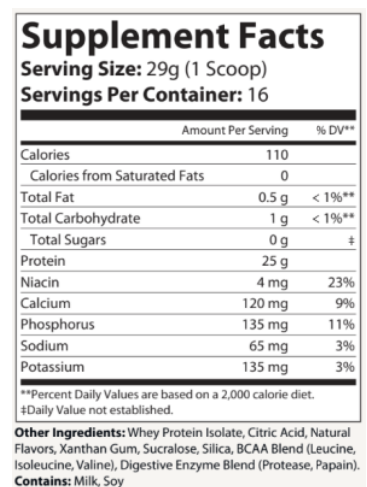 1lb Whey Armor Isolate Protein Berry